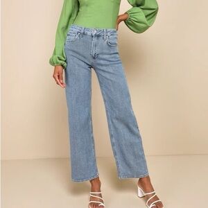 Just black denim high rise straight leg jeans